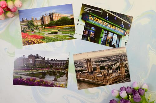 JCAKES 15 postales de Londres de 15 x 10 cm, London Eye, Torre de Londres, Museo Sherlock Holmes, Museo Británico, Galería Nacional de Atracciones Turísticas Postal