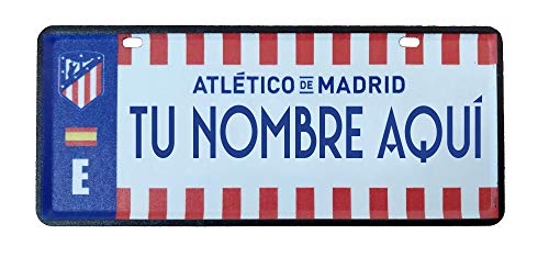 Champion's City Atlético de Madrid - Matrícula Personalizable con Nombre - 6 x 14 Centímetros