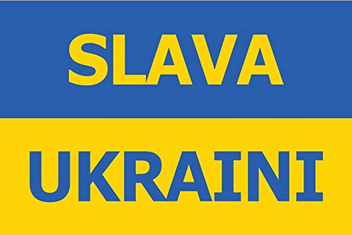 BANDERA de UCRANIA SLAVA UKRAINI 150x90cm - BANDERA UCRANIANA - NO A LA GUERRA 90 x 150 cm - AZ FLAG