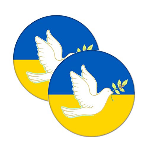 Pin de solapa con paloma de la paz en la bandera de Ucrania, diámetro de 44 mm, tamaño del broche, pin de la bandera de Ucrania azul y amarillo, pin de alfiler, broche de Ucrania