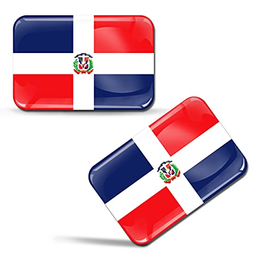 SkinoEu® 2 x 3D Pegatinas Bandera República Dominicana F 212