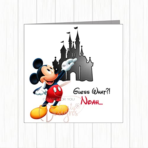 Tarjeta de revelación personalizada You're You Are Going To Disneyworld Disneyland Disney World Eurodisney Paris – Mickey Mouse
