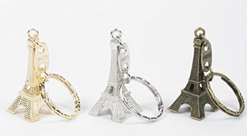 aurtore - Lote de 50 llaveros con diseño de la Torre Eiffel, color de regalo