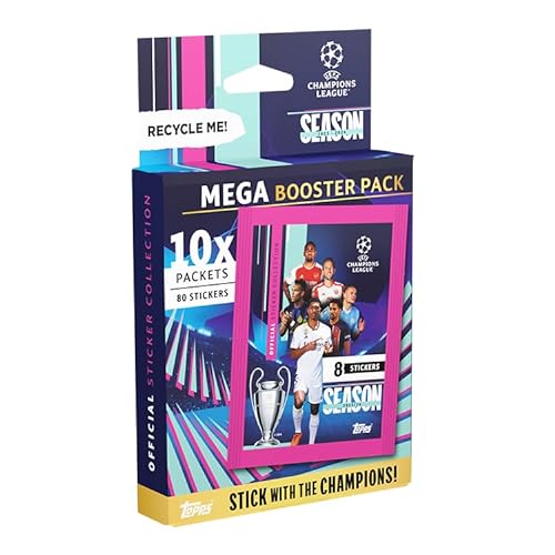 Topps UEFA Champions League Stickers - Mega Booster Pack (10 sobres/80 stickers)