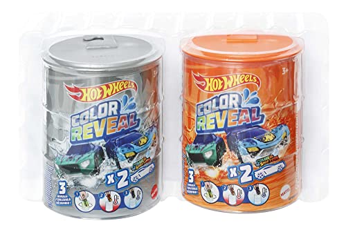 Hot Wheels Color Reveal Multipack coches de juguete, revelan su color en el agua y cambian de color, juguete para niños y niñas de 5 años (Mattel HGP84)