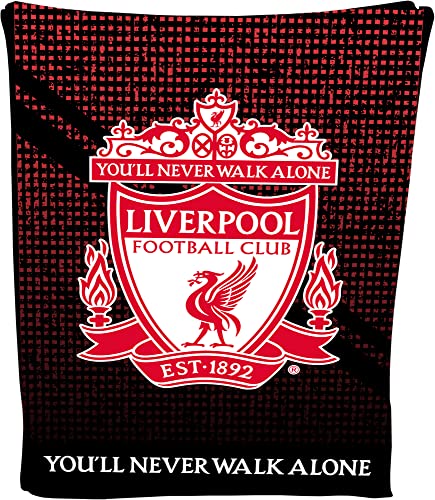 Liverpool - Manta de forro polar con escudo de fútbol, suave, cálida, para sofá, manta de viaje, de malla, regalo para hombres, niños, adolescentes, 100 x 150 cm